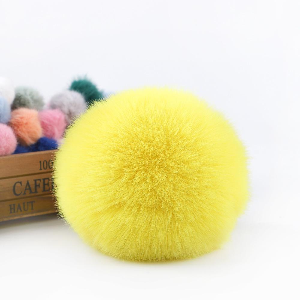 1 Pieces Faux Fox Fur Pom Pom Balls DIY Hat Beanie Accessories with Elastic Loop for Hats Keychains Scarves Gloves Bags Shoes