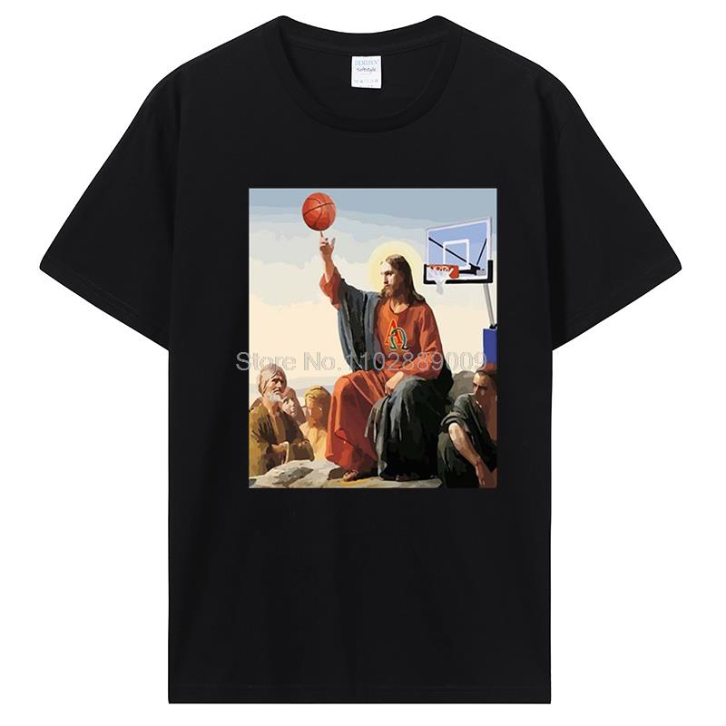 Herren Bodybuilding T-Shirt Pumping Training Crossfit Schwarzes T-Shirt Fitness Jesus Ist Mein Spotter T-Shirt Baumwoll-Tees Streetwear