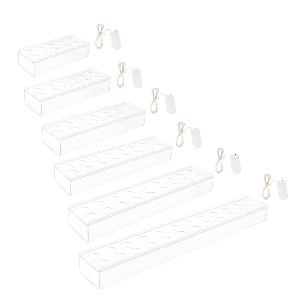 Acrylic Vase Flowers Boxes Water Holder Art Propagation Plant Container LED Lights String Bud