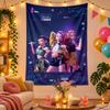 Polyester Wall Tapestry with Kpop Demon Hunters Design, Decorative Hanging for Bedroom Living Room Dorm