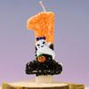 Halloween Birthday Candles Autumn Halloween Theme Party Decor Yellow Color Glitter Birthday Number Candle for Kids
