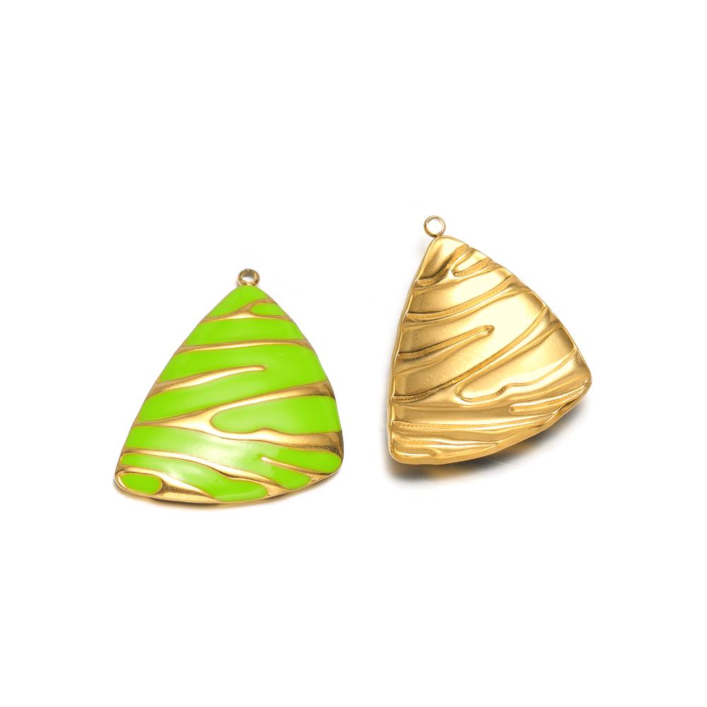 5pcs Stainless Steel Enamel Triangle Charms for DIY Jewelry Findings Necklace Pendant Bracelets Earrings Making Eardrop Supplies