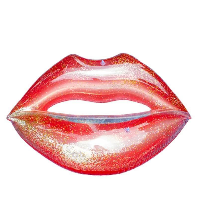 Adult Sequin Inflatable Red Lip Floating Pool Party Water Toy Props Photography