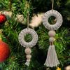 2pcs Handmade Christmas Tree Ornaments Cotton Rope Christmas Wreaths Pendant Creative   New Year