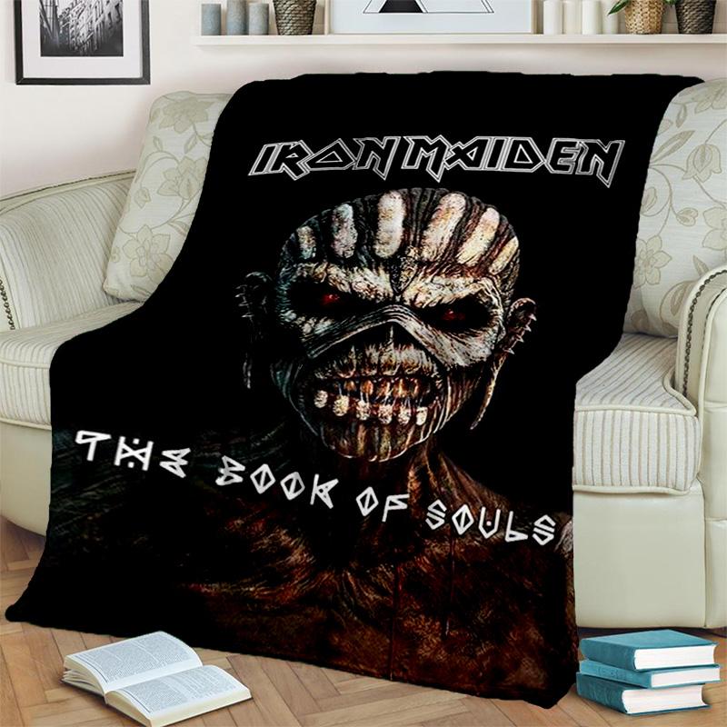 HD I-Iron Maiden Heavy Metal Band 3D Blanket,Soft Throw Blanket for Home Bedroom Bed Sofa Picnic Travel Office Cover Blanket Kid