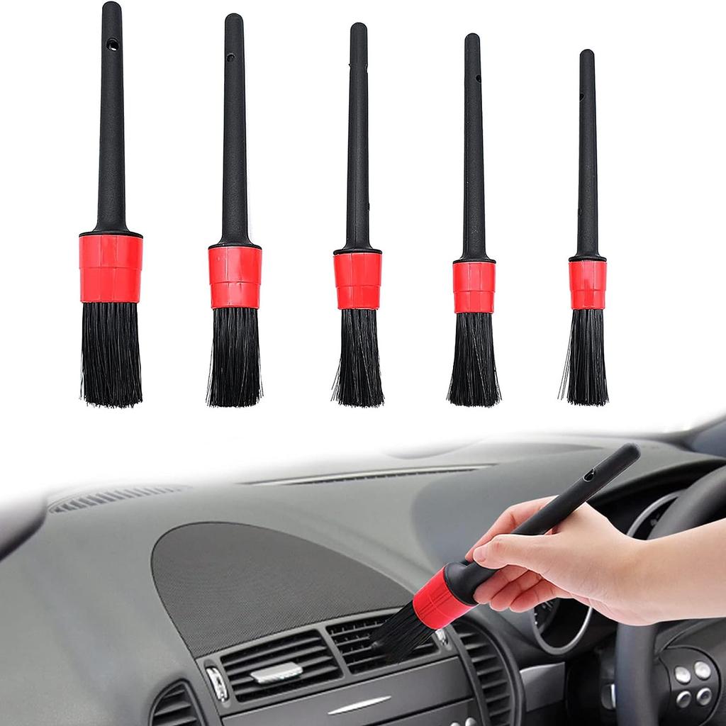 5-teiliges Auto-Reinigungsbürsten-Set, Auto-Innenreinigungsbürste, Autopflegebürsten-Set, Reinigungsbürsten-Set, Auto-Reinigungsbürsten-Set zum Reinigen von Rädern, Motoren
