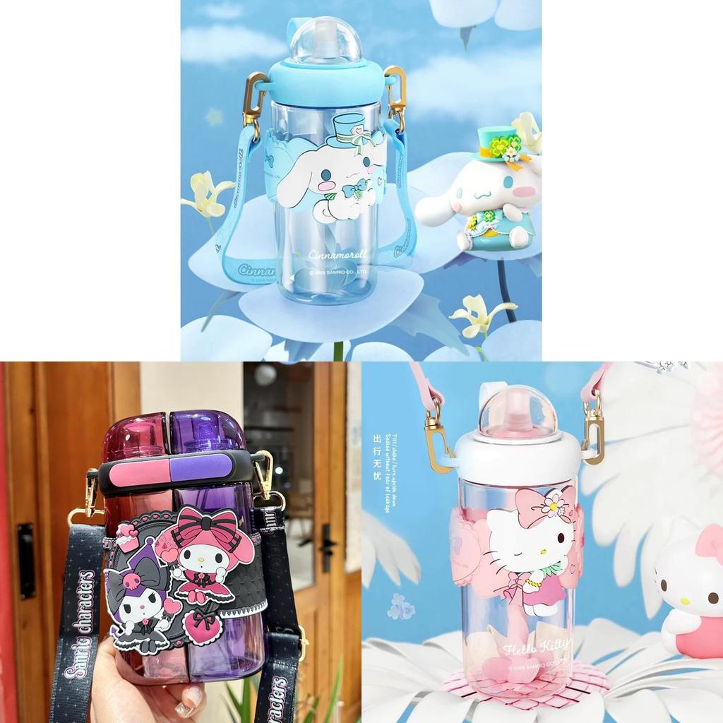 Sanrio Melody Tritan Reusable Straw Water Bottle With Leakproof Seal For Kids And Adults