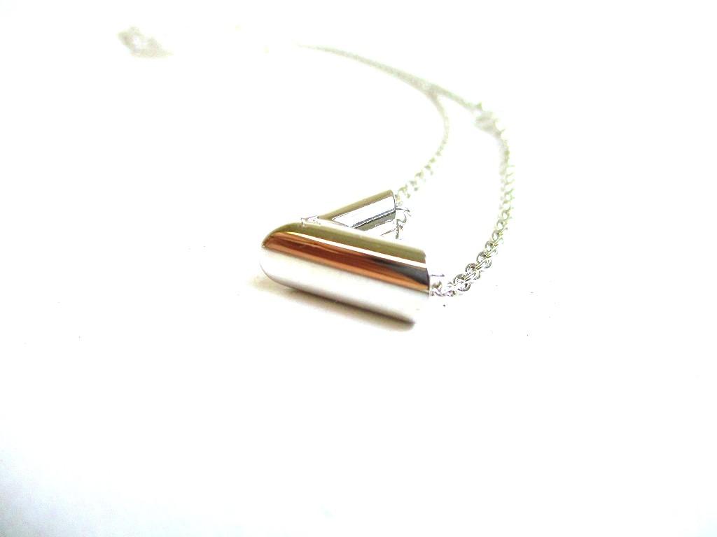 Authentische LOUIS VUITTON versilberte Essential V-Kette Halskette #a158 Generalüberholt