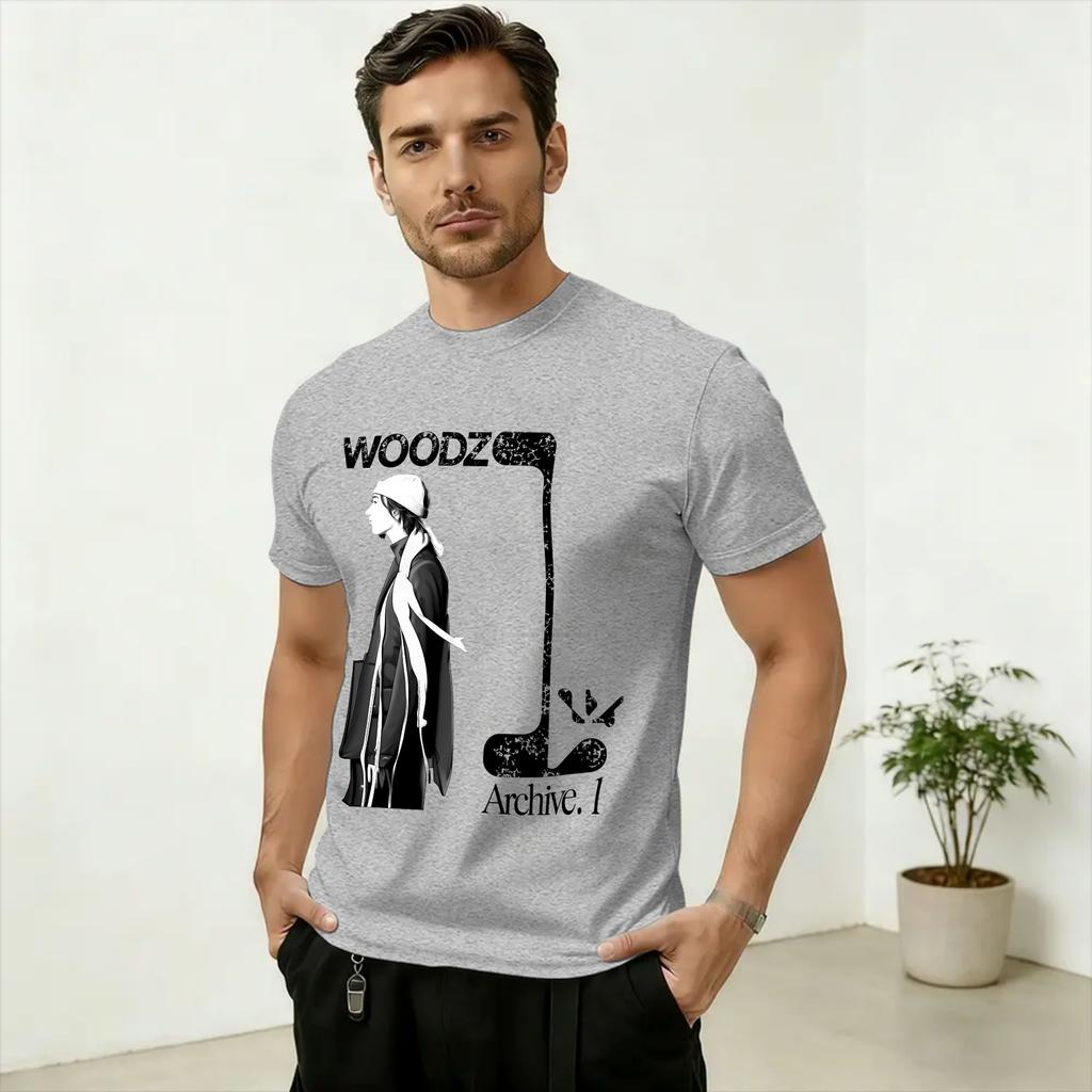 Unisex TShirt Woodz World Tour 2026 Novelty Cotton Tee Shirt Short Sleeve T Shirts Round Neck Clothing Summer