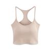 White Cropped Strappy Top with Built-in Bra Pads - No Bra Needed, Versatile Women's Vest