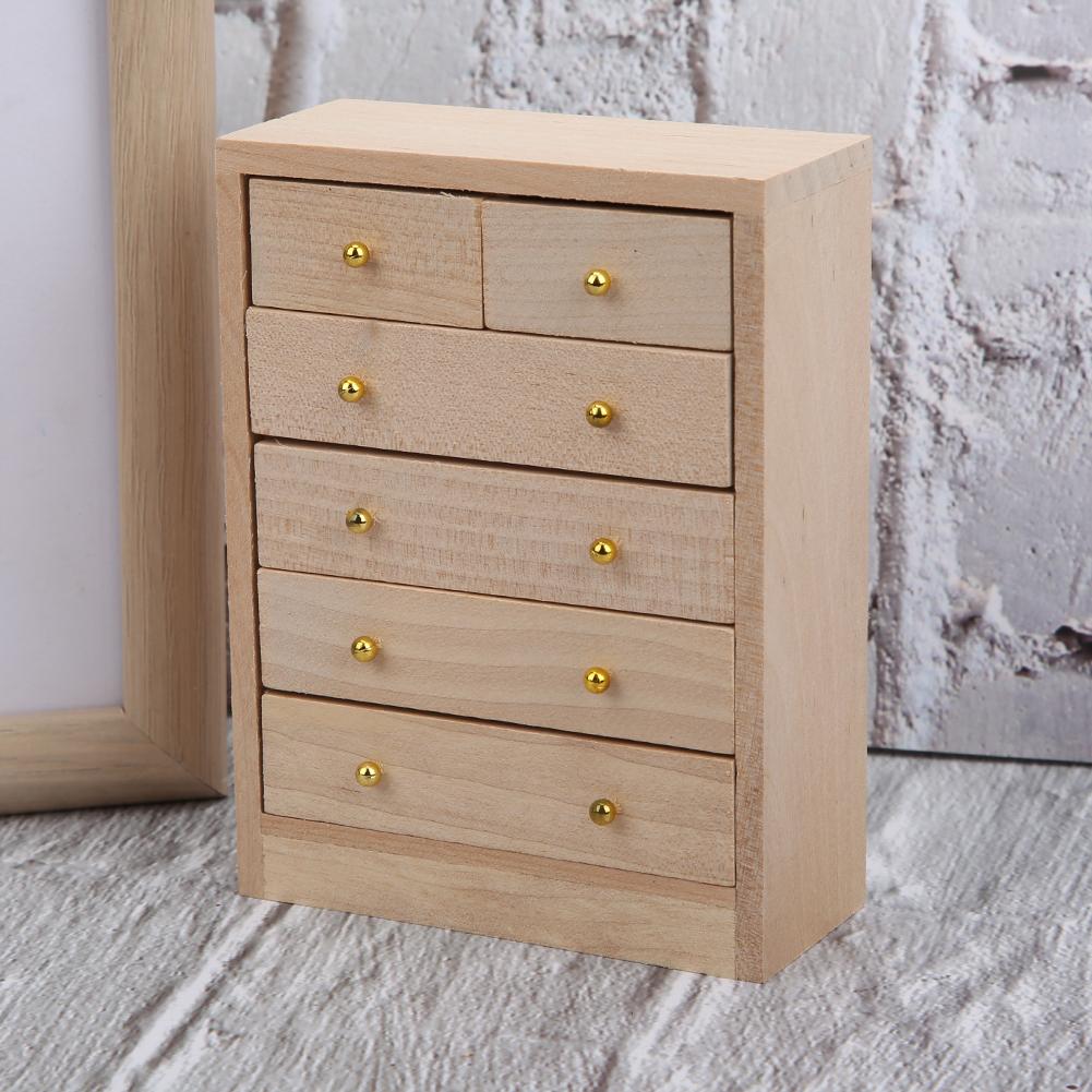 Dollhouse Miniature Wooden Cabinet Model Furniture Decoration for 1:12 Doll House