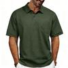 Men's Short Sleeve Polo Shirt with Pocket Classic Fit Soft Cotton Fabric Casual Collar Top
