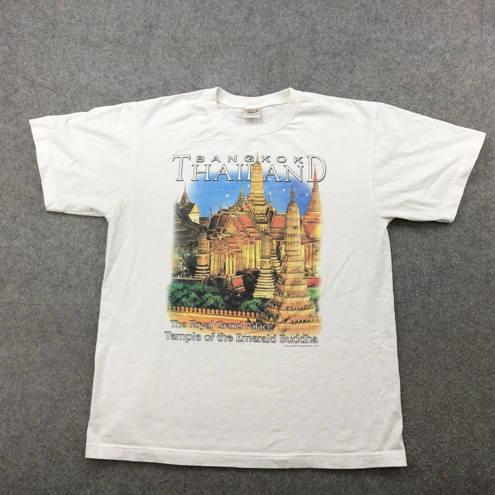 Bangkok Thailand Shirt Mens Large White Royal Grand Palace Temple Graphic Tee S
