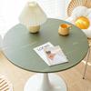 Waterproof Round Elastic Edged Tablecloth, PU Leather Cover, Oil-resistant, Non-slip, Home, Kitchen, Dining Room