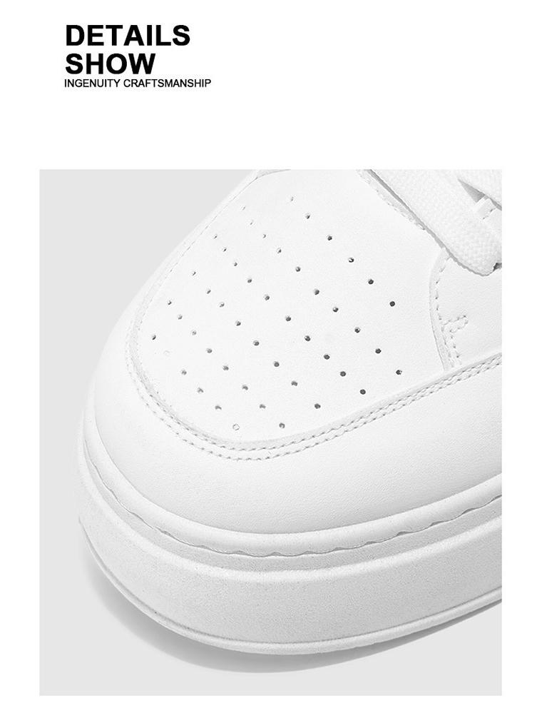 Summer Men's Breathable White Trendy Height-Enhancing Sneakers: Versatile, Thick-Soled Casual Skate Shoes