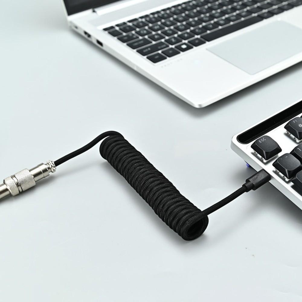 USB Port a Mechanical Keyboard Coiled Cable Mechanical Keyboard Coiling Cord  Computer Accessories