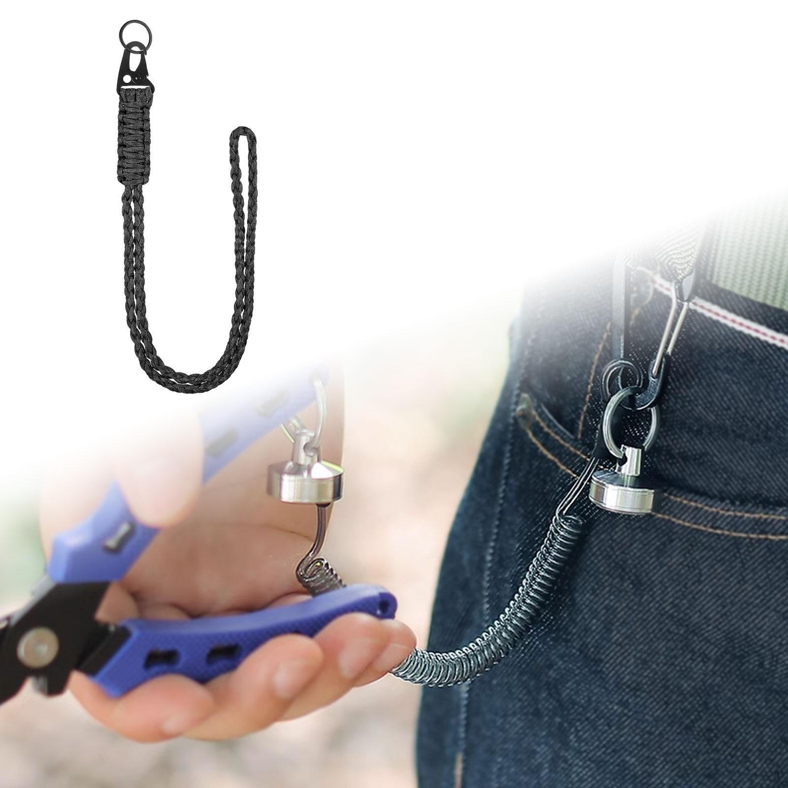 

Брелок-шнурок с паракордом для ключей и бейджей для использования на открытом воздухе чёрный