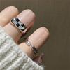 Simple Fashion Cold Wind Pearl High Sense Female Opening Adjustable Metal Index Finger Ring