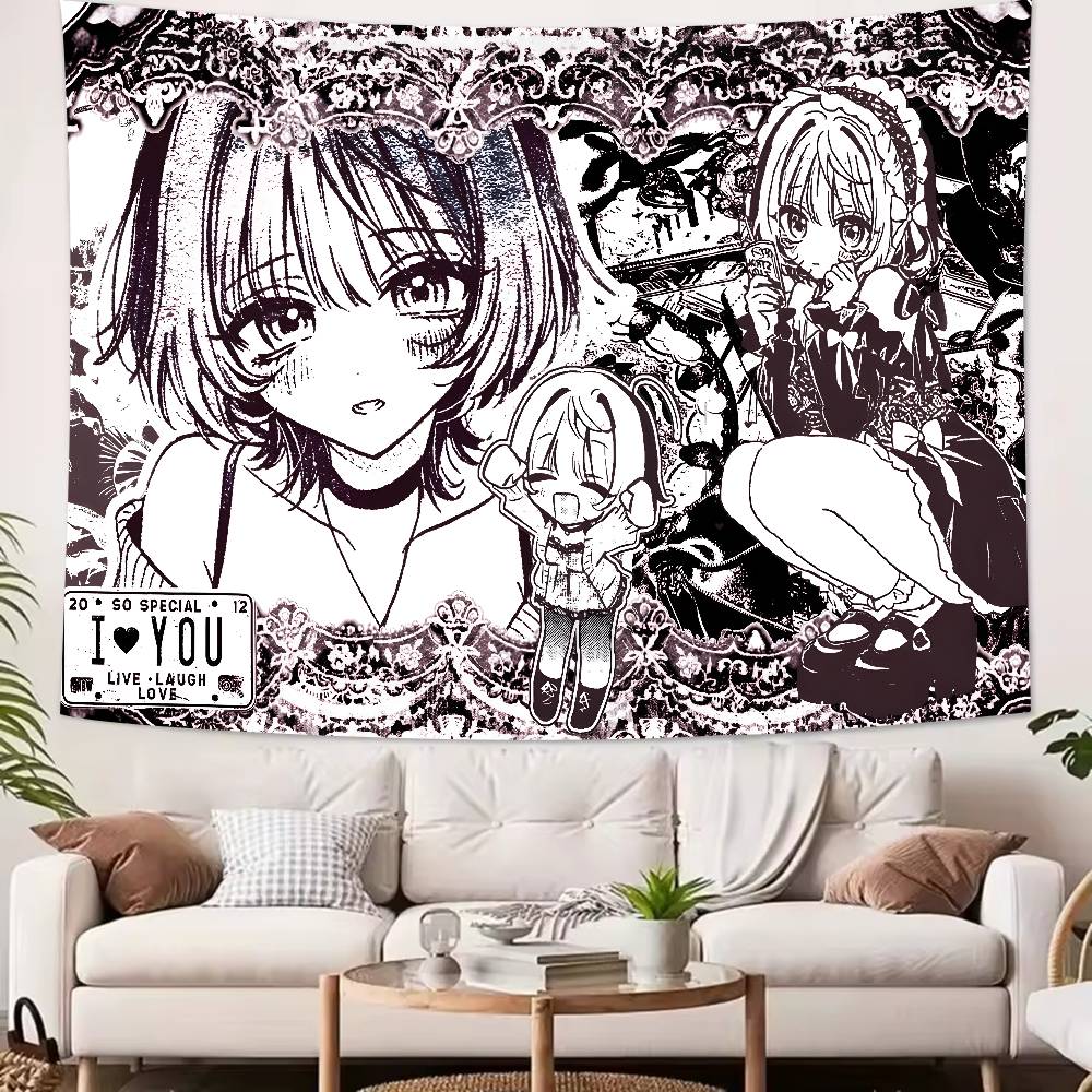 Luxury Fashion Hot Cute Pink Angel Tapestry Decoration Bedroom Dormitory Background Cloth Holiday Home Living Room Club Tapestry