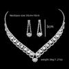 Fashion Bridal Jewelry Necklace Earrings Set Bright Rhinestone Clavicle Necklace Ladies Jewelry