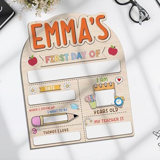 First Day of School Sign Wooden Education Milestone Sign Keepsake Dry Erase Board Back To School Gifts for Kids