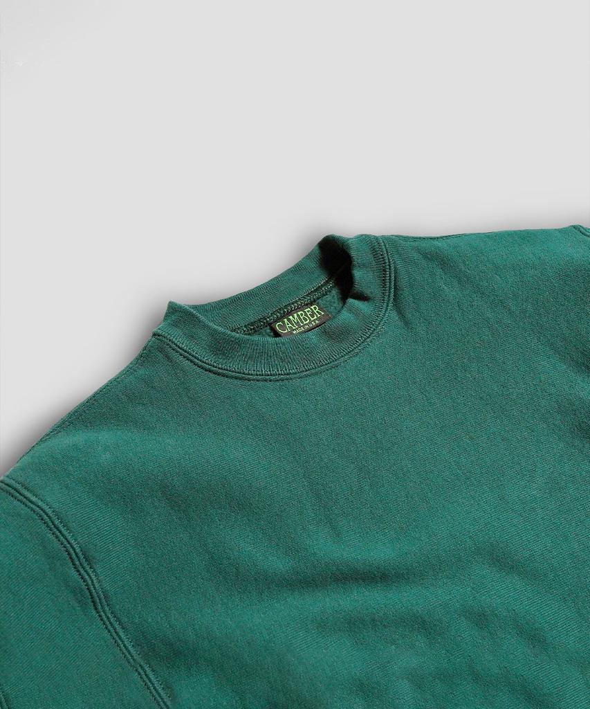 Kaembeoseupocheuweeo Cross Knit Crew Neck Sweatshirt, Forest Green (Type A)