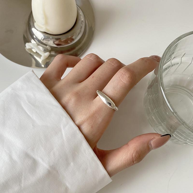 Glossy Irregular Water Drop Ring - Geometric, Fashionable, Cool, Adjustable, Trendy Finger Ring for Women Open Adjustable