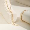 Stainless Steel Grinding Chain Round Bead Y-Shaped Fringed Necklace Bracelet Nc-2101