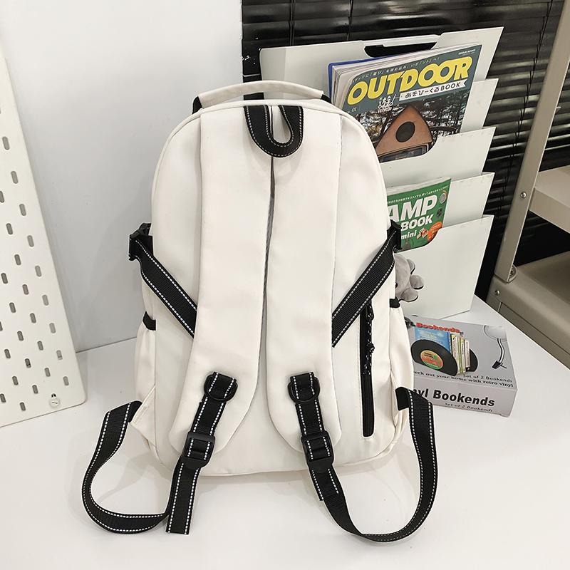 Sac à dos d'école pour étudiant, sac à dos de couleur unie pour femme, sac à dos d'ordinateur pour homme