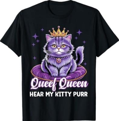 Lustiges Queef Queen Katze Unangebracht Schmutzig Erwachsenenhumor Witze T-Shirt