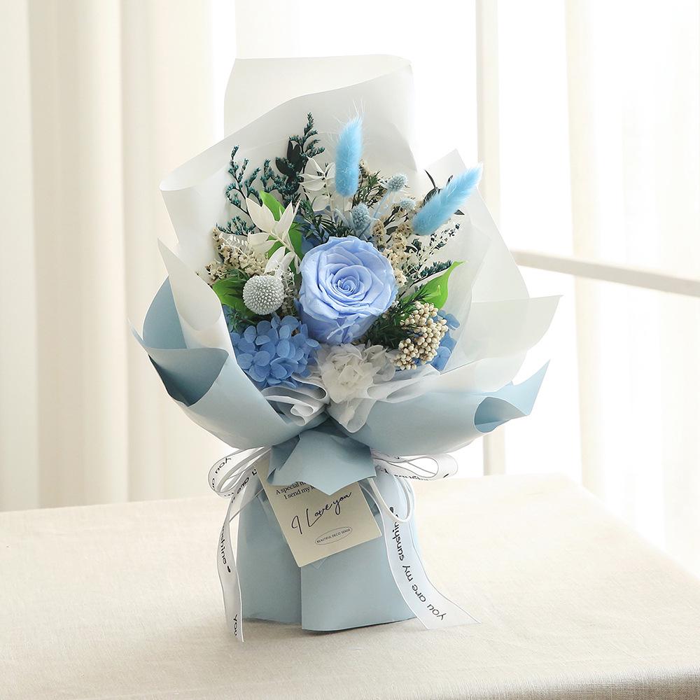 Eternal High-End Rose Bouquet with Real Fresh Flowers