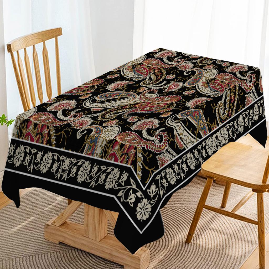 Paisley Flower Peony Household Anti-fouling Tablecloth Rectangular Coffee Table Waterproof and Oil-proof Fabric Mantel Mesa