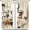 Minimalist Coffee Cup Curtains Style Suitable Bedrooms Living Rooms Decorative Curtain With Rod Pocket Polyester Perfect For Great Room