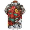 Men's Fashion Trends Harajuku Casual Short Sleeve Social Vintage Hawaiian Shirt Dragon Holiday Gifts Beach Y2k Cartoon Clothing