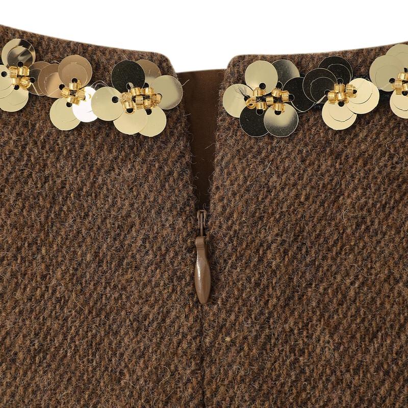 ELLE KIDS Girls' Sequin Beaded Wool Vest Dress
