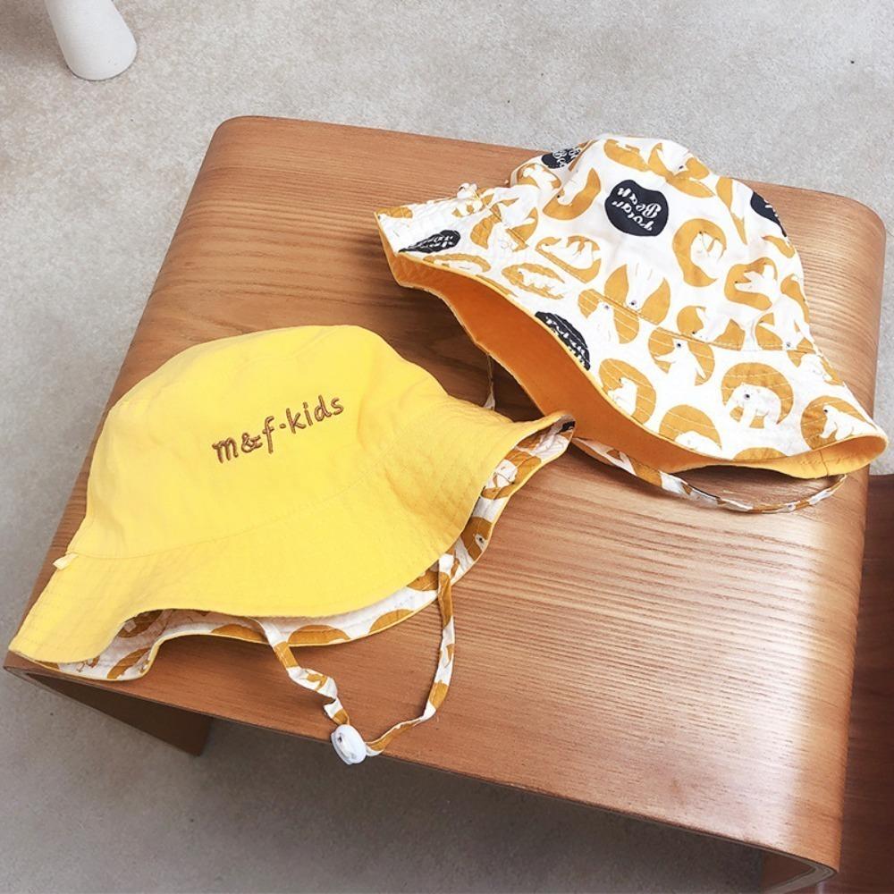 Cotton Baby Shading Hat Korean Style Children's Fisherman Hat Double Sided Kid Sunhat  Boy