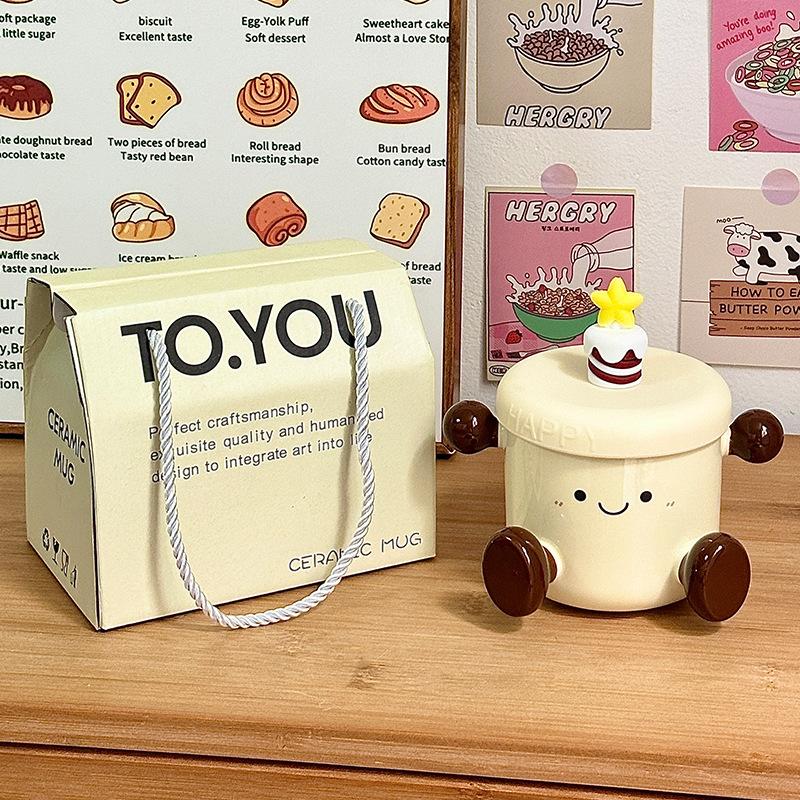 

Cute Cup Ceramic Mug Souvenir Water Cup Household Couple Cup Birthday Gift Girls Teacher s Day Gift 301-400ml