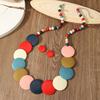 Nuovo Set di Gioielli Collana e Orecchini in Perline di Legno Rotonde Geometriche Colorate Bohemien per Accessori Festa Vacanza Donna