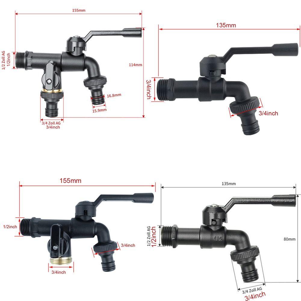 All Copper Tap Water Faucet One Into One Out 4/6/8 Points Valve Switch Thread Garden Irrigation Tank Tap Connector