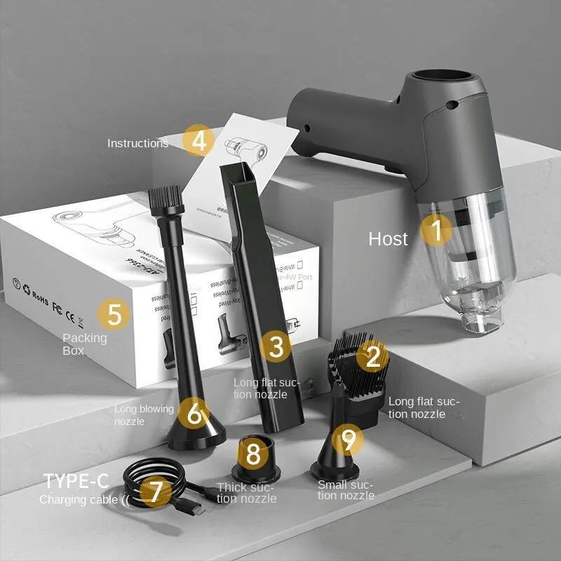 Aspirator fără fir montat pe mașină Funcții integrate de aspirație cu suflare Aspiratoare portabile de uz casnic de mare putere Aspiratoare portabile