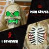 6' Hanging Skeleton Ghost Halloween Animatronic, with Glowing Eyes and Chest