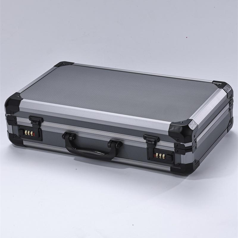 Aluminum Alloy Watch Storage Box with Movable Dividers - Black Display Case