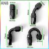 2PCS Swivel Hose End Fitting AN4AN6AN8AN10AN12 Fittings Adapter 0°/45°/90°180°  Aluminum Oil Fuel Line Reusable Universal  Black