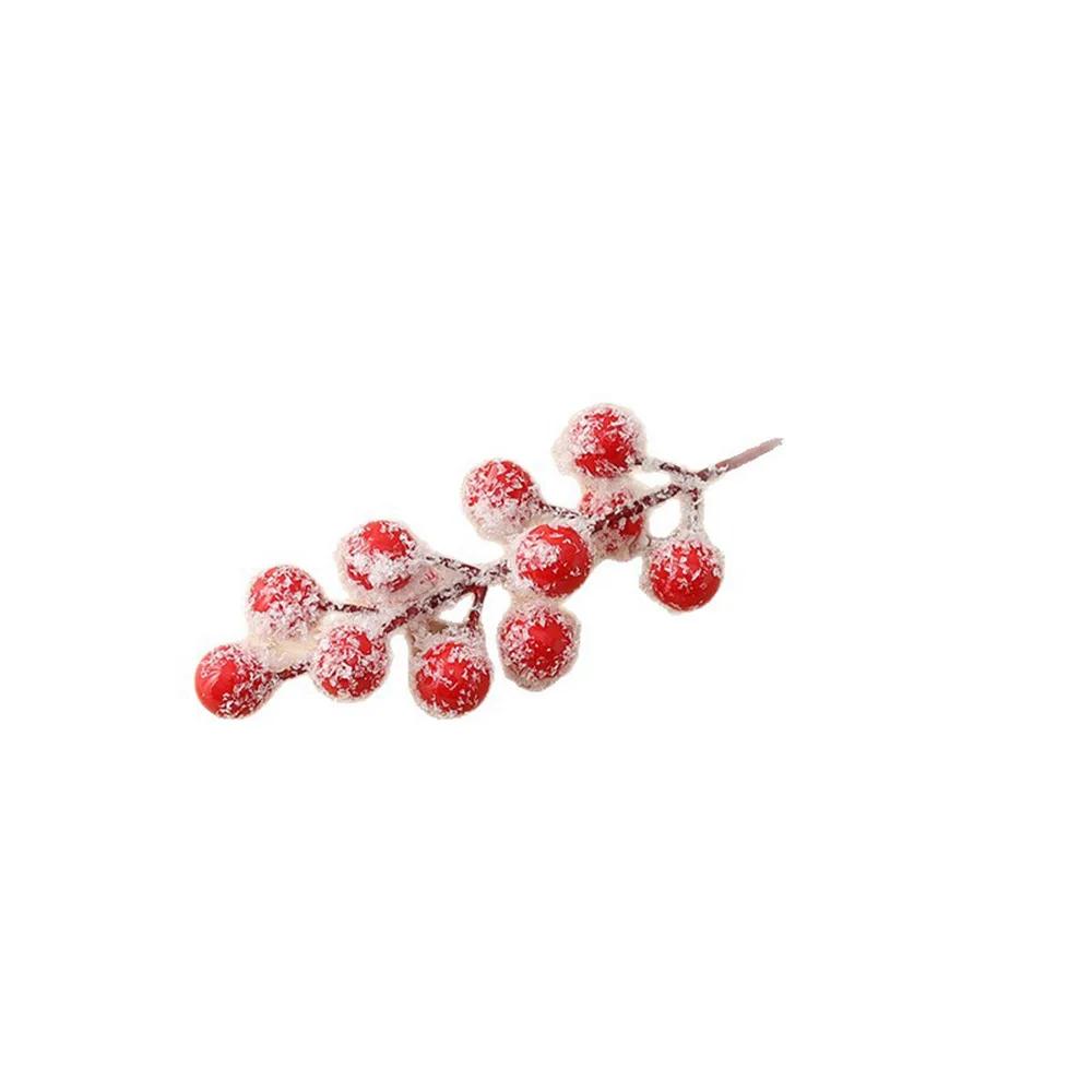 Christmas Tree Decorations 20Pc Artificial Red Berry Branch with Snow Frosted Effect for DIY Xmas Craft Home Holiday Decor