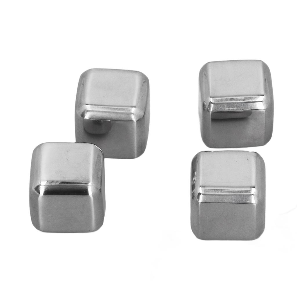 4 ks kostek ledu z nerezové oceli, opakovaně použitelné kameny na whisky, sada chladicích kamenů na pivo, whisky a víno