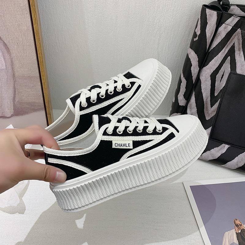 Summer canvas shoes women's platform biscuit shoes new Xiaoxiangfeng women's shoes versatile casual board shoes