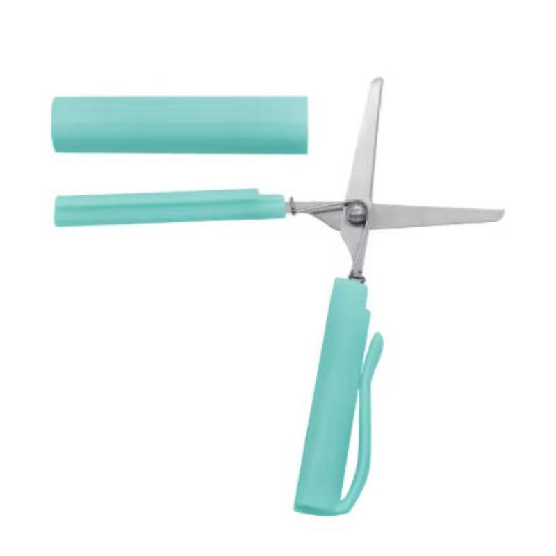 1pc Stainless Steel Mini Folding Scissors Portable Creative Pen-Style Design DIY Paper-Cutting Art Tool School Office Supplies