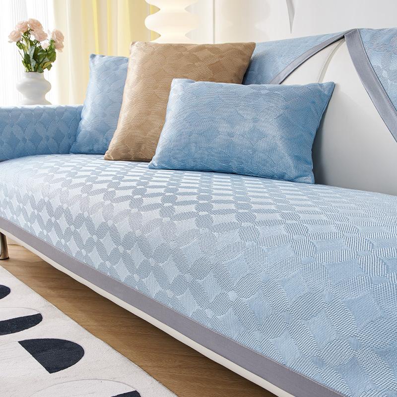 Ice Silk Sofa Cushion Summer Summer Summer Summer Summer Mat Cushion Simple Modern Solid Color Non-Slip Sofa Cover Cover Cloth