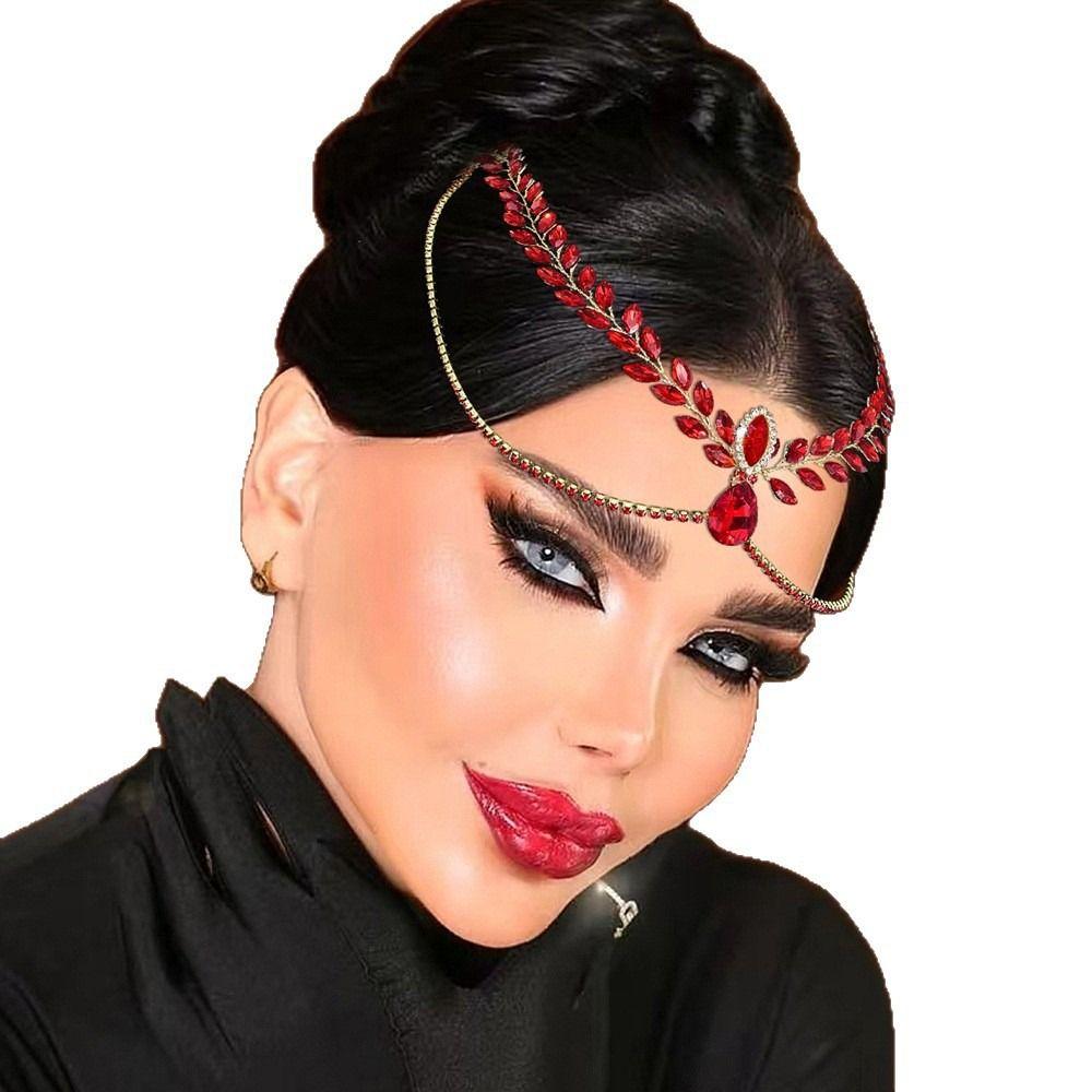 Shining Wedding Rhinestone Headband Exquisite Woman Headwear Bride Forehead Head Chain  Woman