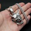 Vintage Personality Prajna Mask Pendant Necklaces For Men 316L Stainless Steel Domineering Demon Skull Jewelry Gift